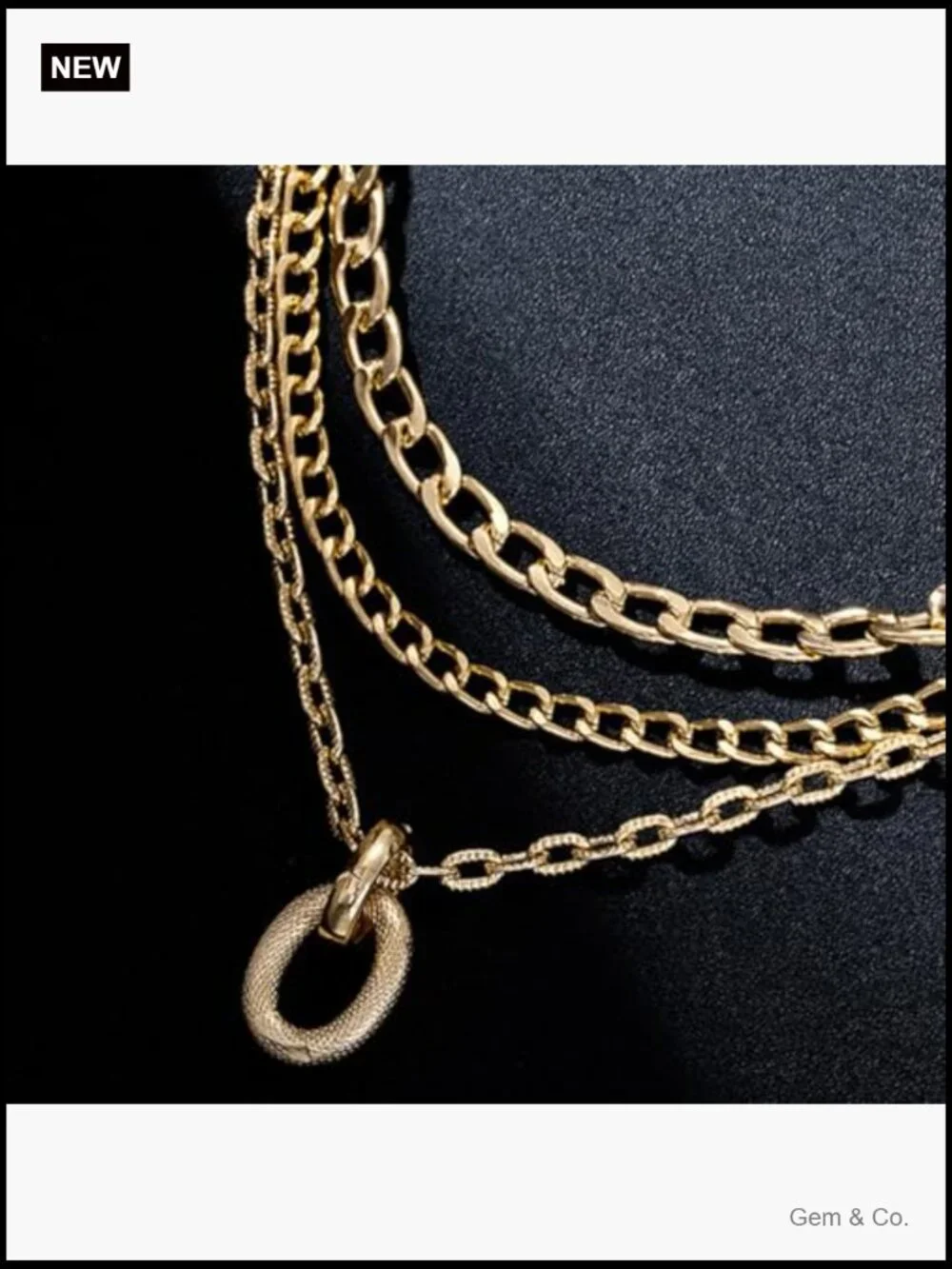 Layered Y2K Gold Chain Necklace Set Chunky Star Dainty Statement Jewelry